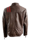 KINGSTON MENS BIKER LEATHER JACKET- BROWN